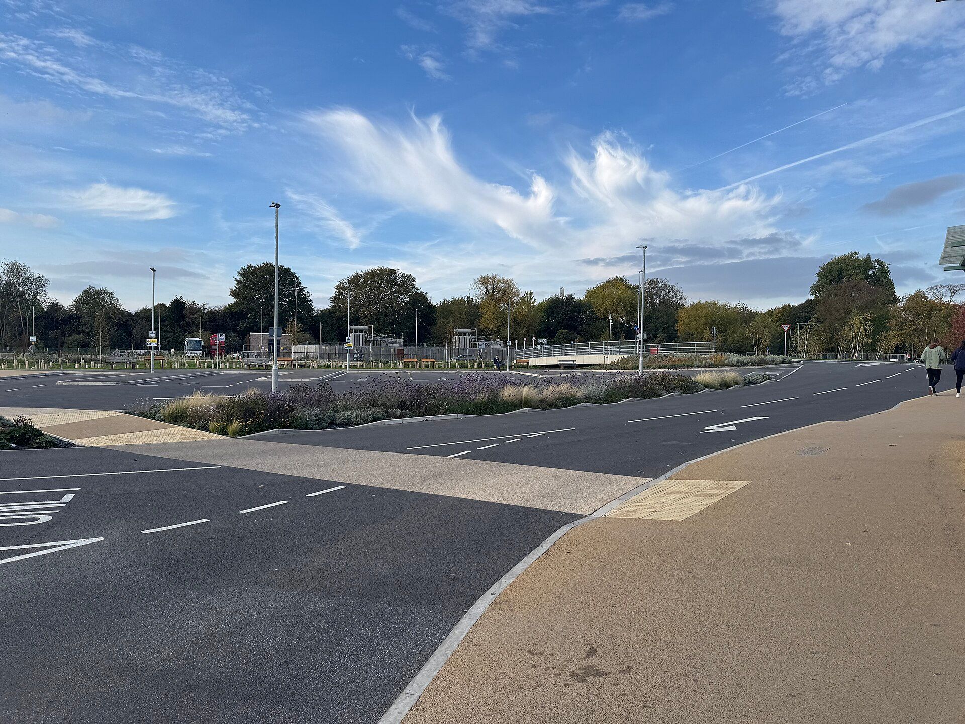 Coaches parked in a municipal coach park in Salisbury