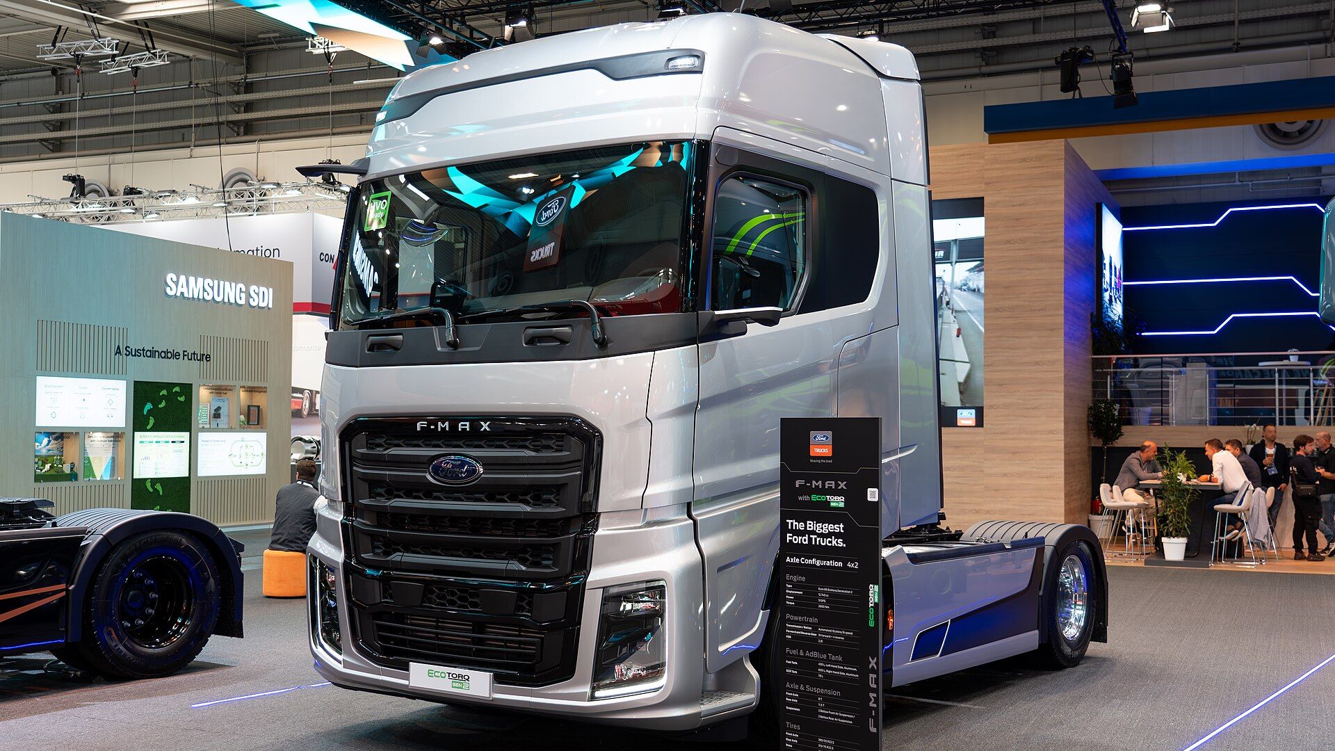 Silver Ford Trucks F-MAX tractor unit with Ecotorq GEN2 badging on the Ford Trucks stand at IAA Transportation 2024