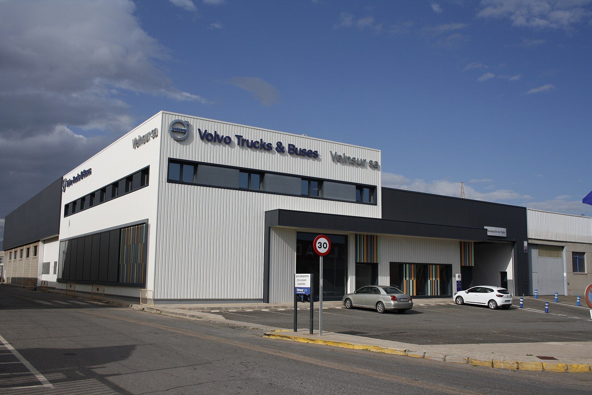Volvo Trucks and Buses authorised dealership and workshop building at Huercal de Almeria, Spain